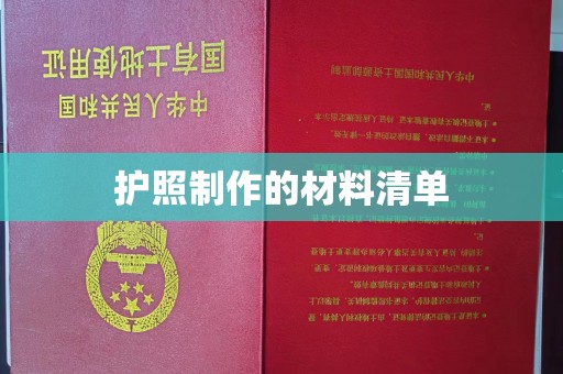 株洲护照制作的材料清单
